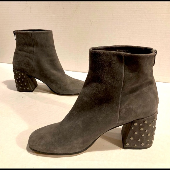 Gap Charcoal Square Toe Block Heel Booties - Picture 1 of 6